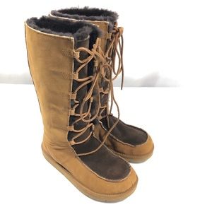 UGG Whitley Brown Lace up Tall Boots Tall 8